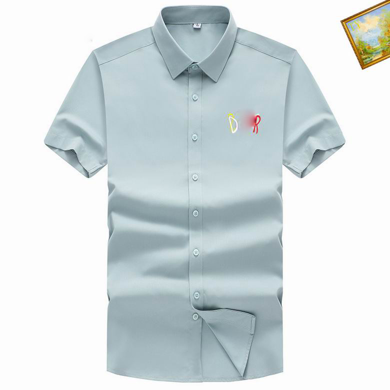 

Luxury Designer Mens Casual Shirt Mens Classic Mix and Match Checker Print Fashion Brand Spring Summer Polo Neck Short Sleeve Embroidered Business Shirt DR2, Indianred