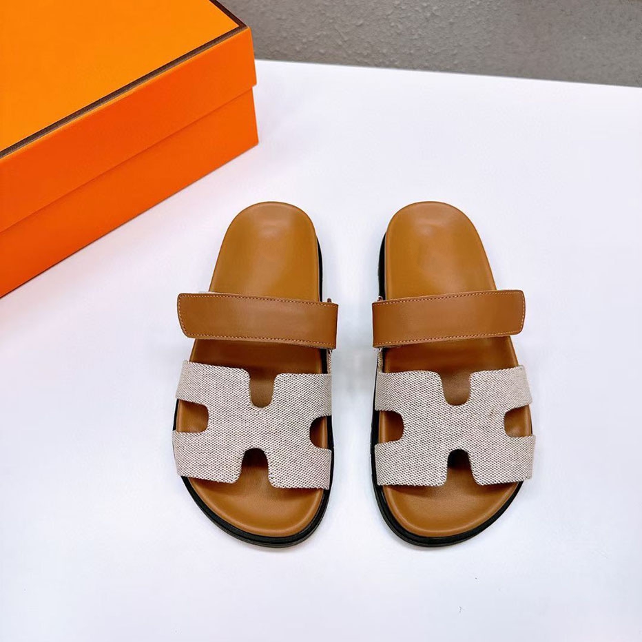 

Chypre Slippers Fashion Designer Sandals Comfort Slipper Platform Sandal Beach Classic Flat Sandal Lady Leather Flip Flops kmkk000003, 19