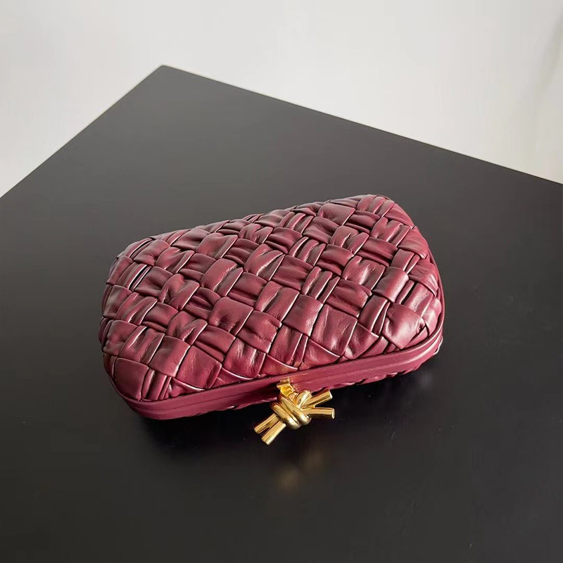

10A Clutch Evening Bags MINI handbags luxurys Fashion party Tote bag Knitting hand plated leather Patchwork bag phone cosmetics wallet can be loaded, Gold
