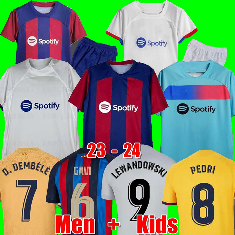 

PEDRI LEWANDOWSKI barcelonas soccer jerseys football shirt men barca kit  equipments 4th GAVI camiseta futbol FERRAN 2023 2024 FC ANSU FATI ROSALIA BARCELONAS, 2324;home