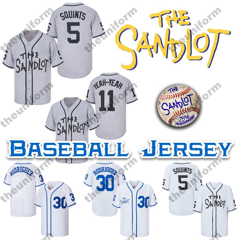 

The Sandlot Jerseys Mike Vitar Benny The Jet Rodriguez #30 Coa Squints #5 Alan Yeah-Yeah #11 Moive Baseball Jersey, Color 5
