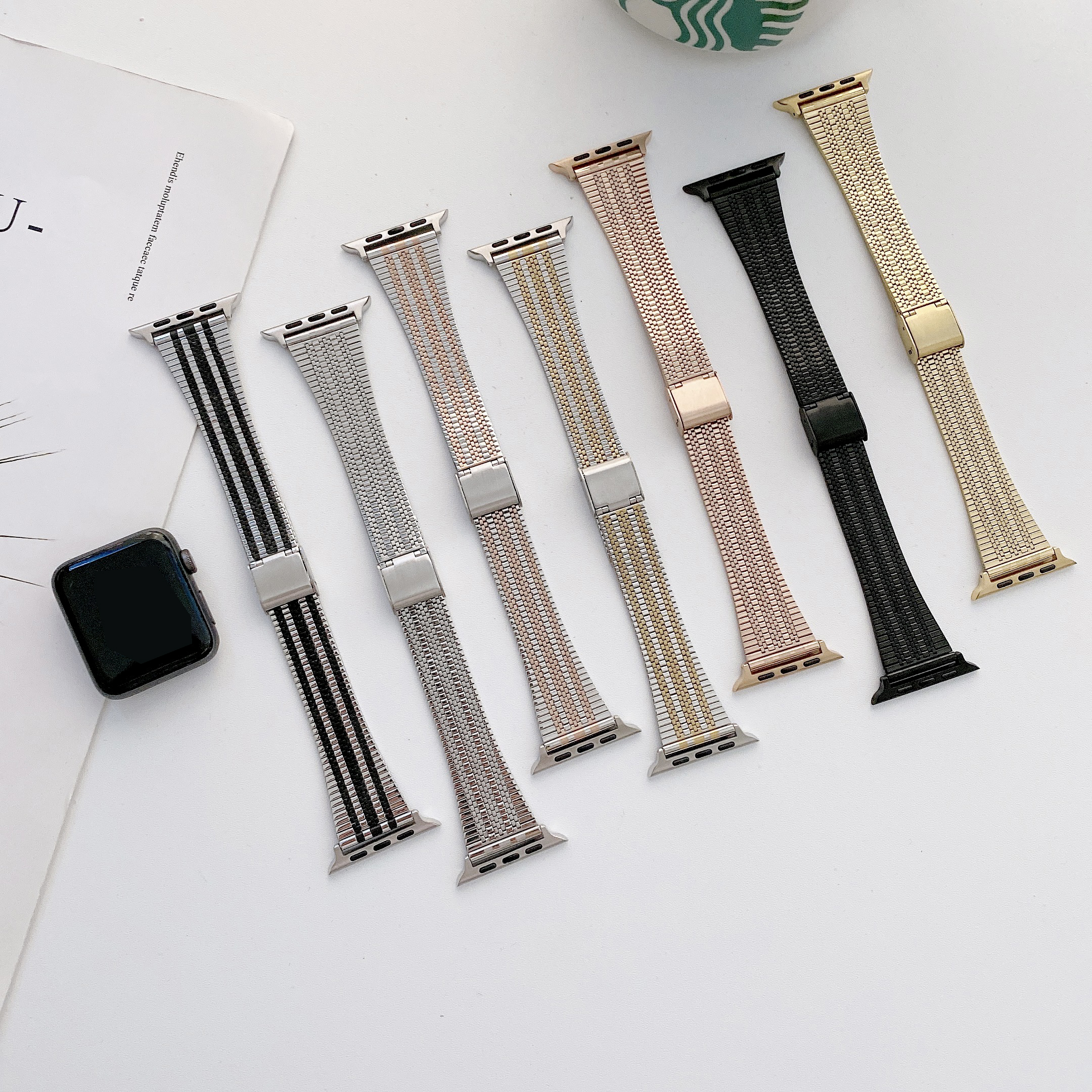 

Luxury watchband Small Waist Stainless Steel Strap Geekthink Hot Sales 40mm/44mm for iWatch Band
