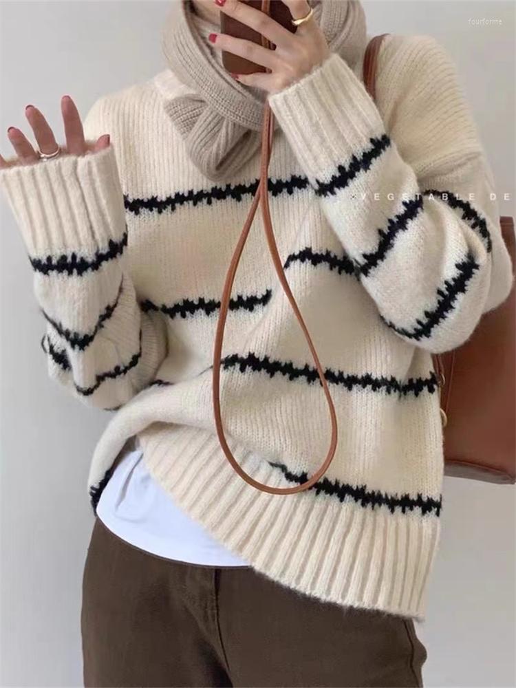 

Women's Sweaters Sweater Women Winter Pullover Girls Oversize Knitting Tops Vintage Long Sleeve Fall Female Knitted Outerwear Warm Pull, Khaki