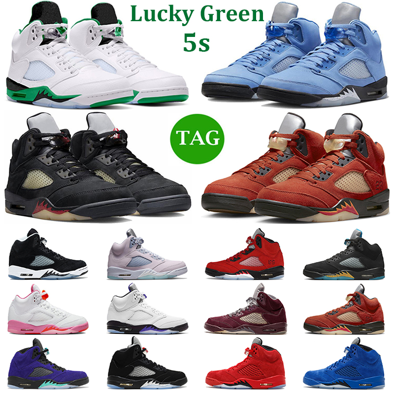 

Jumpman 5 5s Men Basketball Shoes Lucky Green UNC Racer Blue Georgetown Aqua Raging Red Easter Oreo Mars For Her Mens Trainers Sport Sneakers, #8