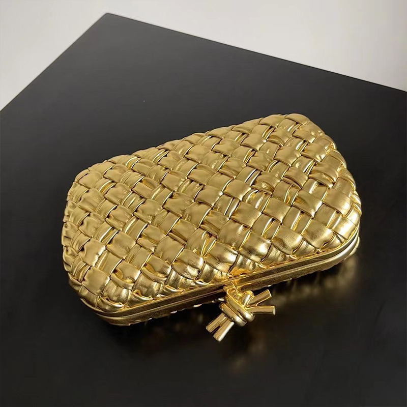 

7A quality Clutch handbags designer Evening Bags lady luxurys Fashion party golden Knitting hand gold gold plated leather Patchwork bag phone cosmetics wallet, Black2