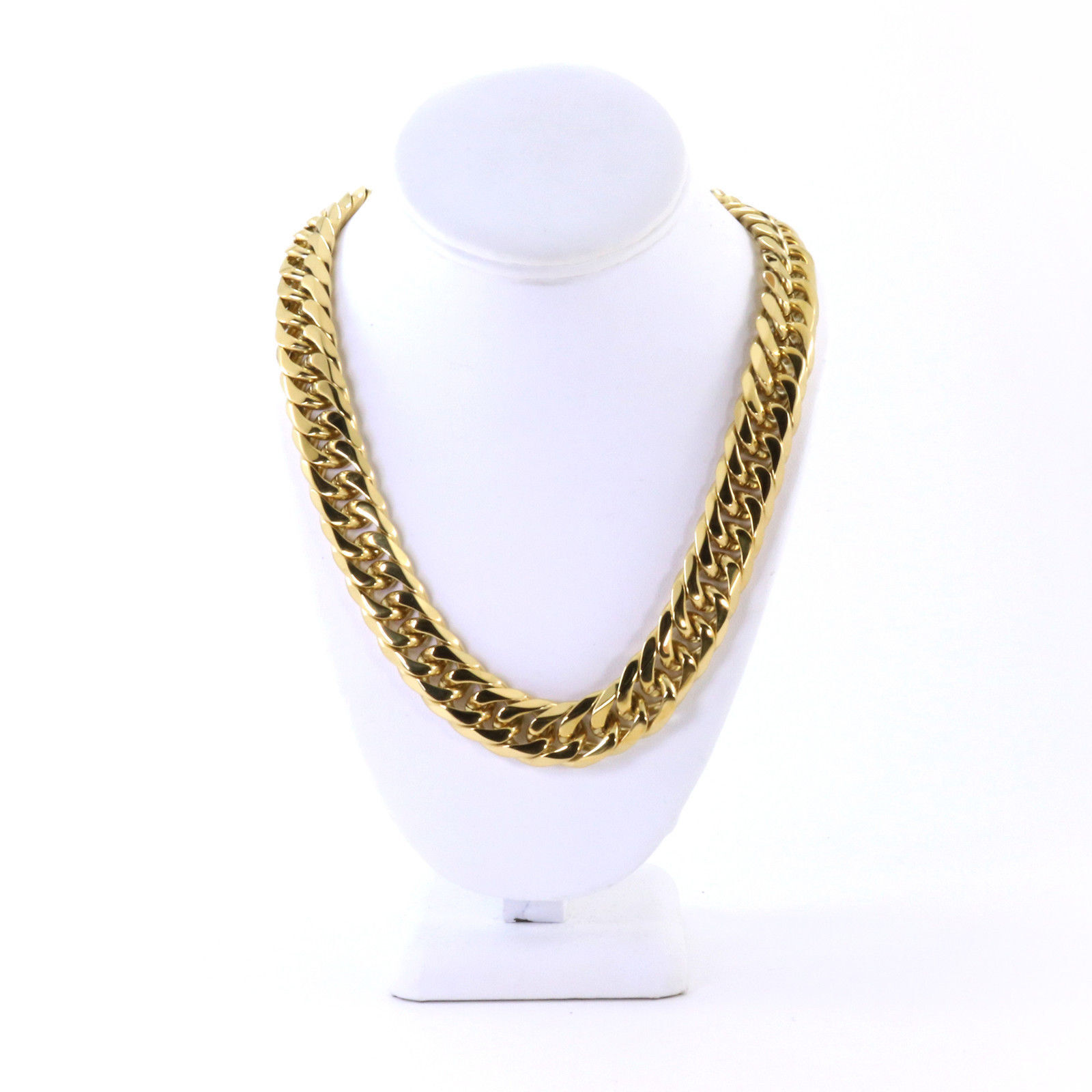 

MIAMI CUBAN TIGHT LINK CHAIN 14K Yellow Gold FINISH THICK HEAVY 18MM 24'' LONG
