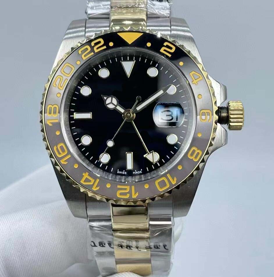 

Classic latest 3 style Super Men's Wristwatches 18 k gold 40mm Black dial Auto Date sapphire Luminous Refined steel 116713 cal.2813 Mechnaical Automatic men watches