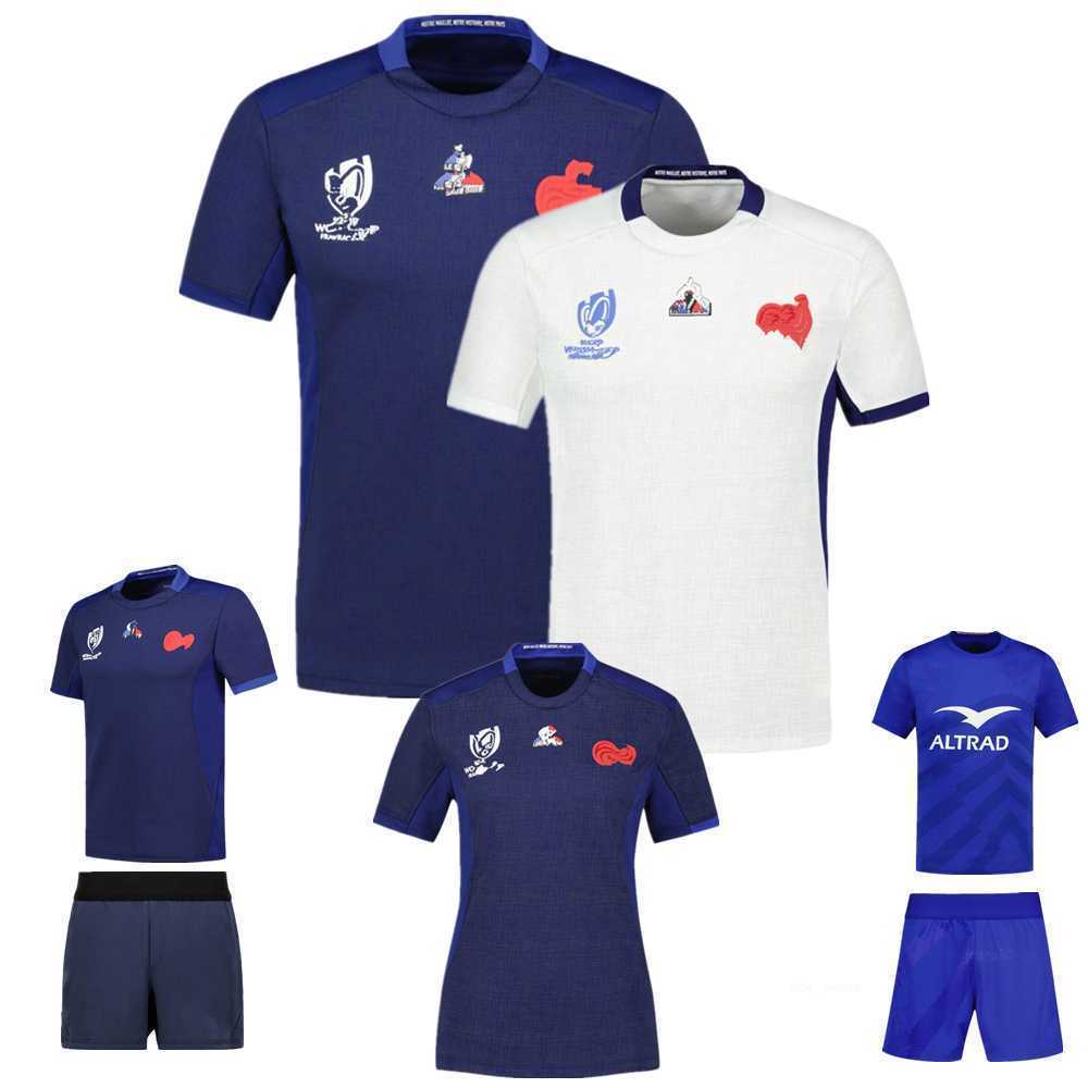 

Men's T-Shirts 2023 France womens kids mens rugby jersey home away rugby shirt woman Children's Set shorts, Kids home custom