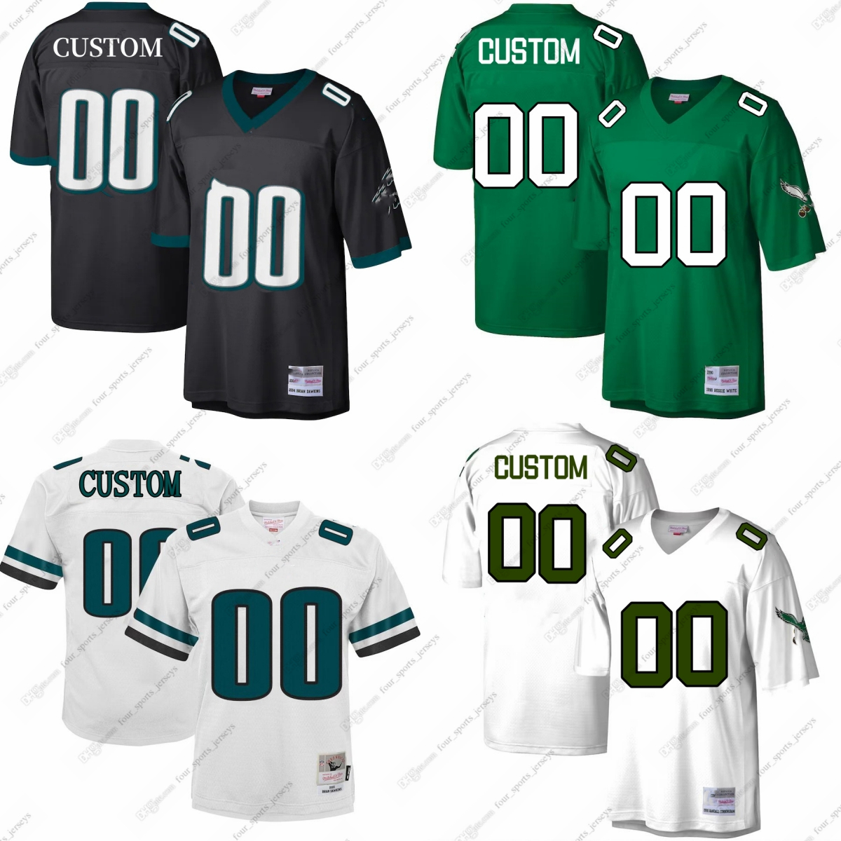 

Custom NCAA 75th Vintage Football Jerseys Reggie White Chuck Bednarik Brian Dawkins Jason Kelce Donovan McNabb Jerome Brown Fletcher Cox Jason Peters Carmichael, Same as picture
