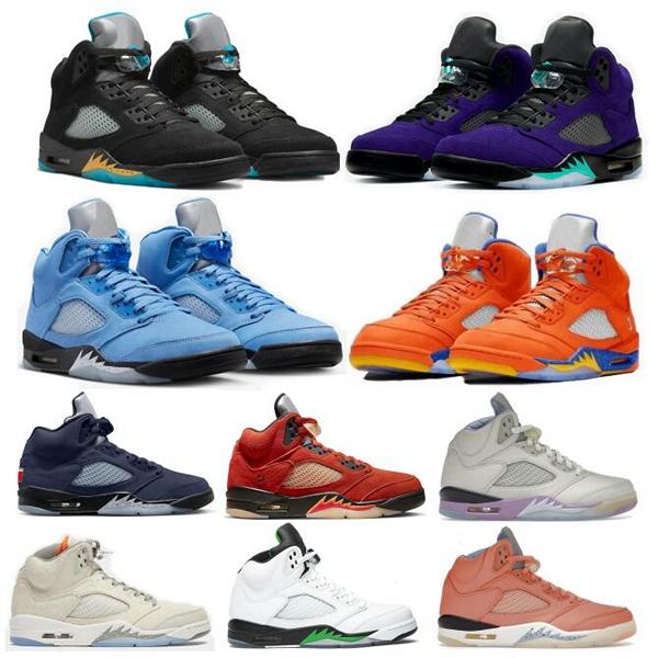 Jorden Jumpman 5 5s Basketball Chaussures Hommes Femmes Bourgogne UNC University Blue Aqua Craft Lucky Green Bean Easter Grape 2023 Homme Femme S