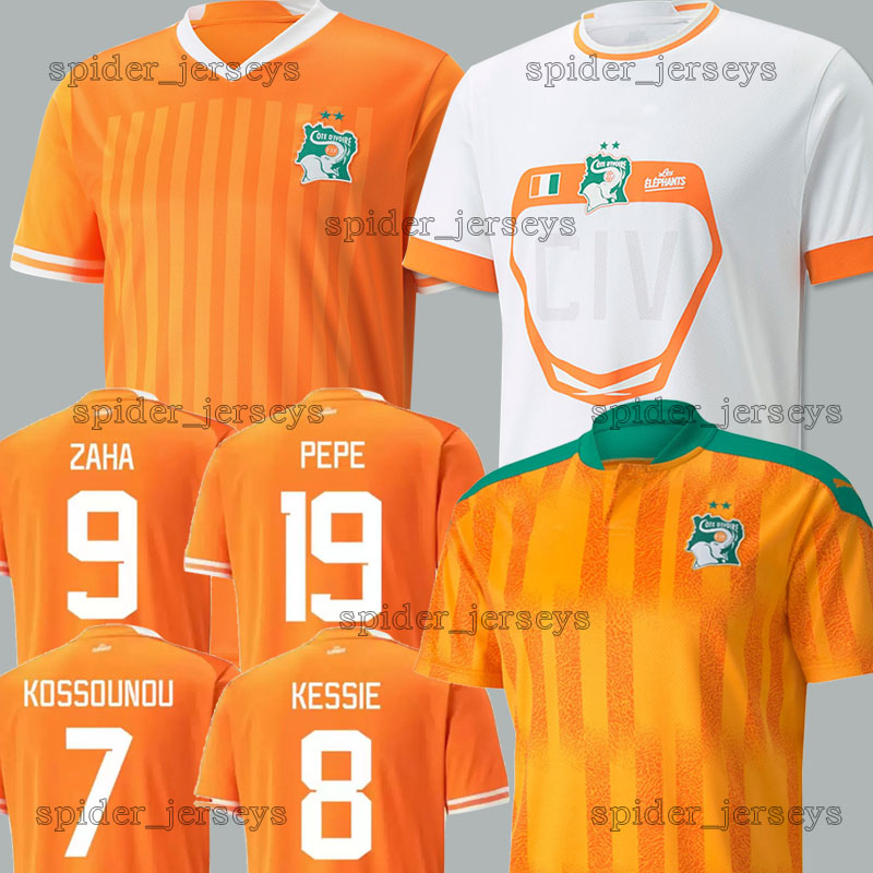 

22 23 Cote d Ivoire soccer jerseys Ivory Coast Football Shirts 2021 2022 PEPE KESSIE HALLER ZAHA BAILLY BOLY national jersey Men Uniforms, Ketediwa 22-23 away