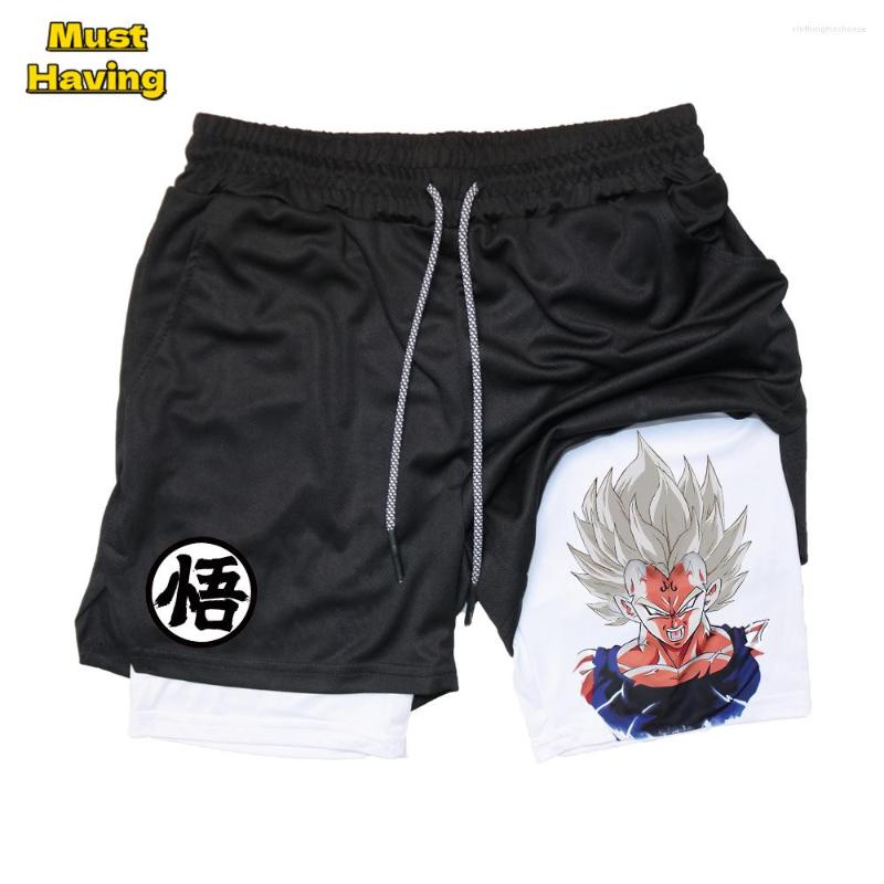 

Men's Shorts Anime Print Athletic For Men 2-in-1 Performance Gym With Pockets Quick Dry Stretchy Running Workout Fitness, Black 20