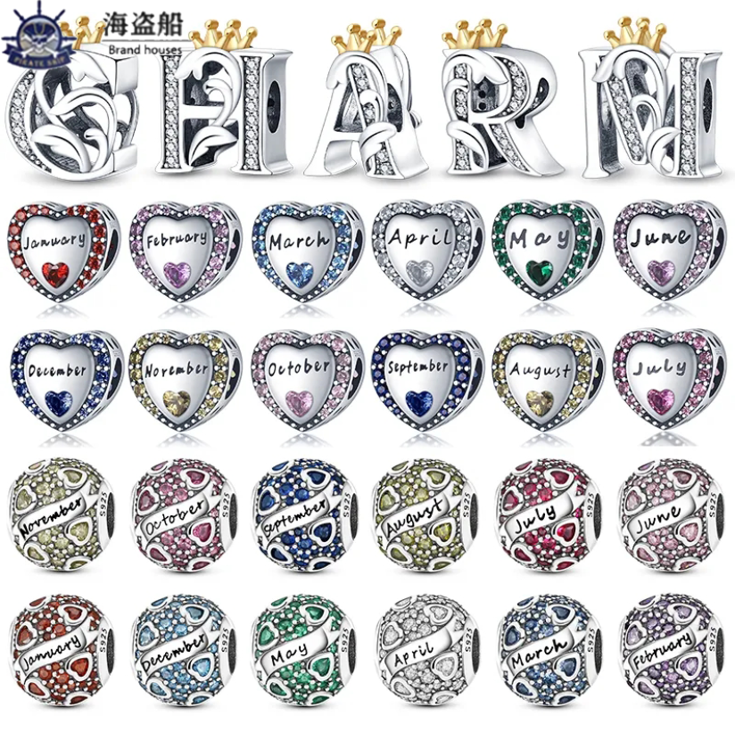 

For pandora charms sterling silver beads charm bracelets designer for women Birthday Month Series Amulet Bead