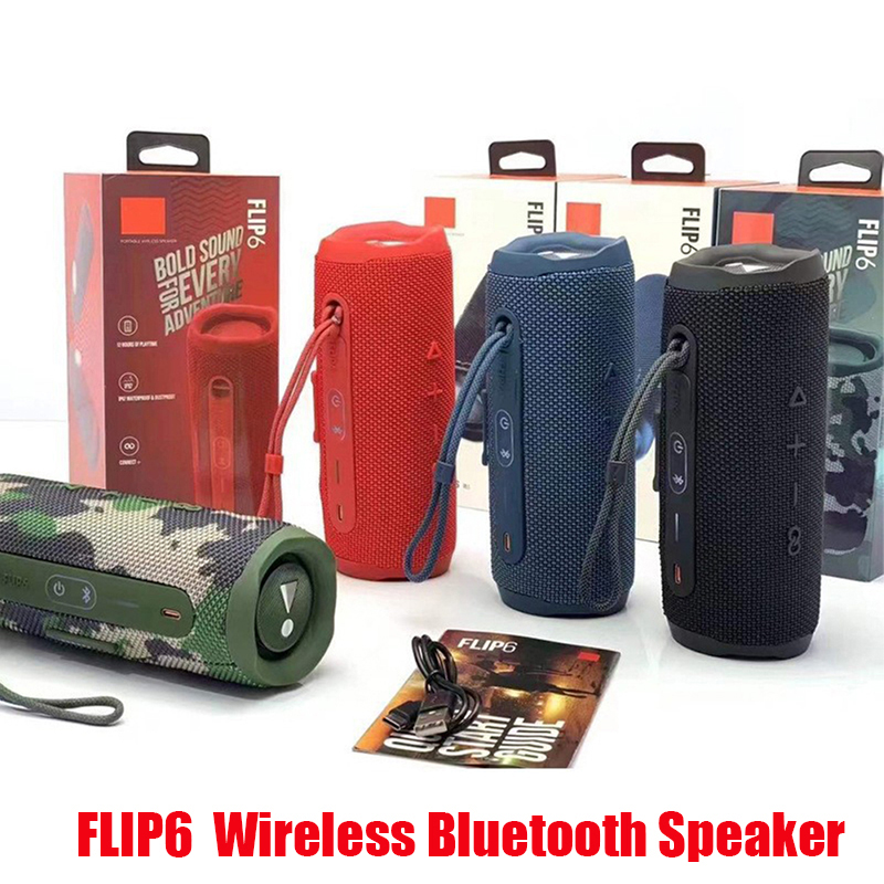 

Hot FLIP 6 Wireless Bluetooth Speaker Mini Portable IPX7 FLIP6 Waterproof Portable Speakers Outdoor Stereo Bass Music Track Independent TF Card 4 Colors