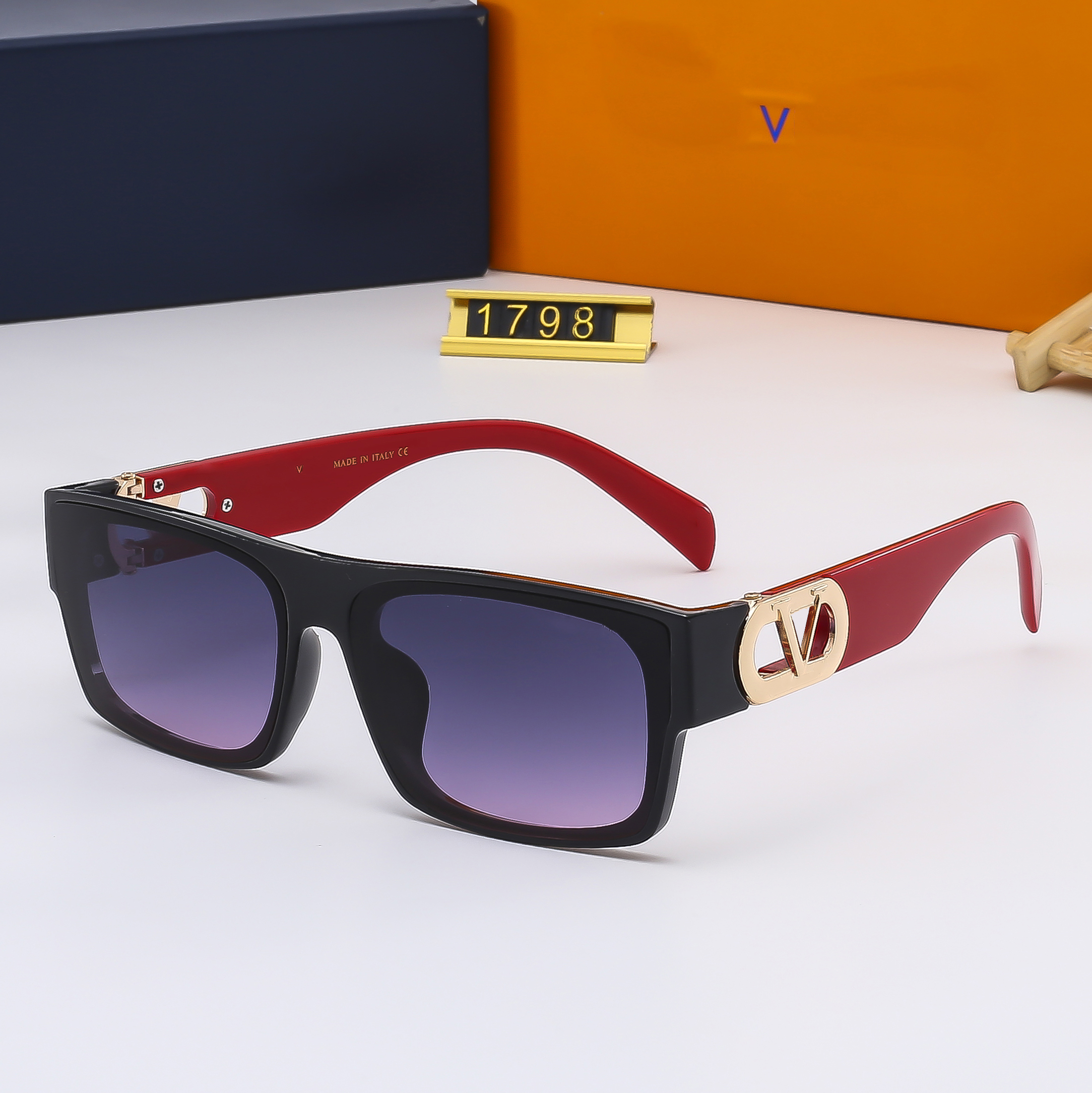 

Designer sunglasses Vintage Square sunglasses for women Luxury fashion Sun protection for driving Beach shading UV protection polarized glasses gift with box