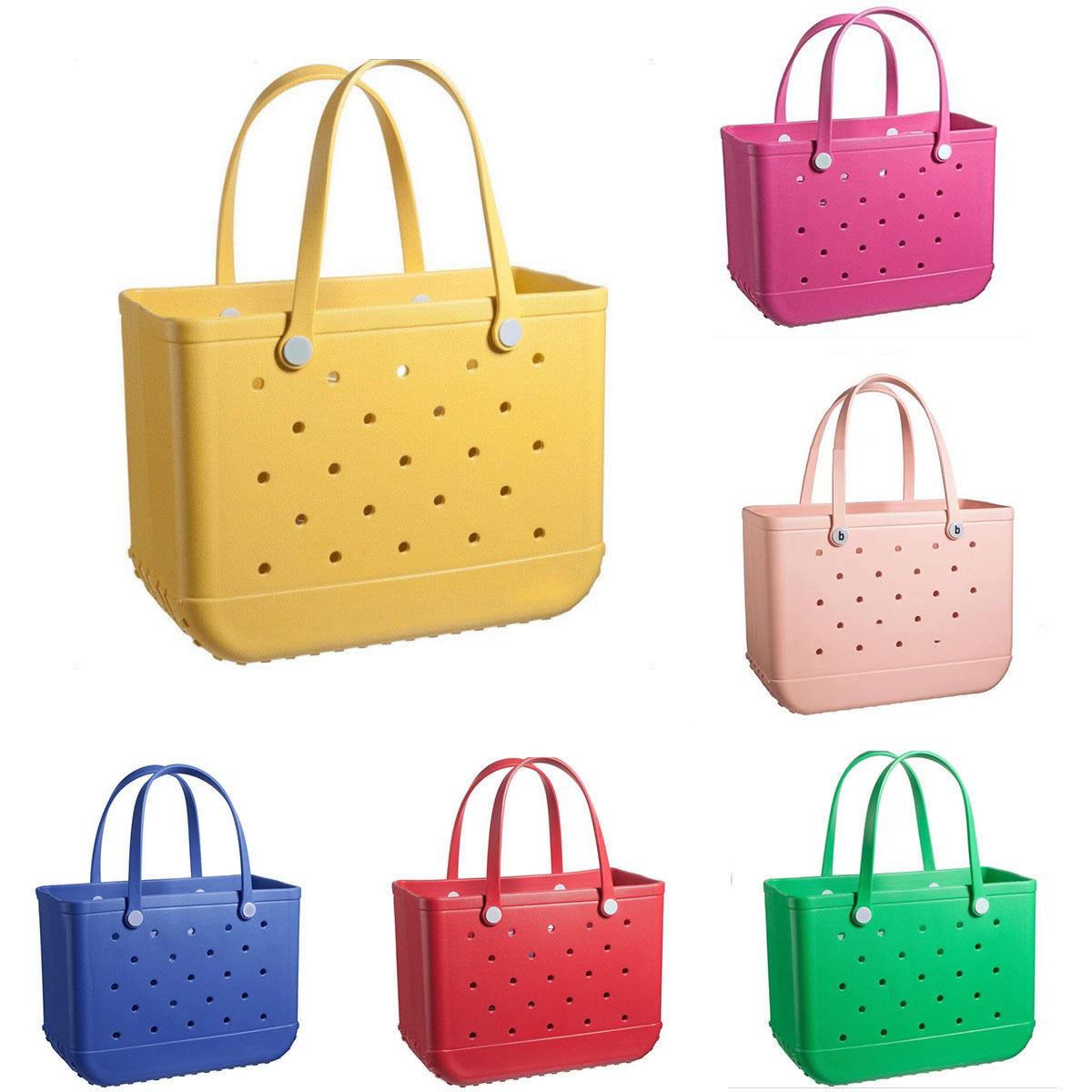

Summer women EVA Beach bag large designer tote Waterproof Basket shopping Bags Bogg Bag Silicone Beach Tote, Orange