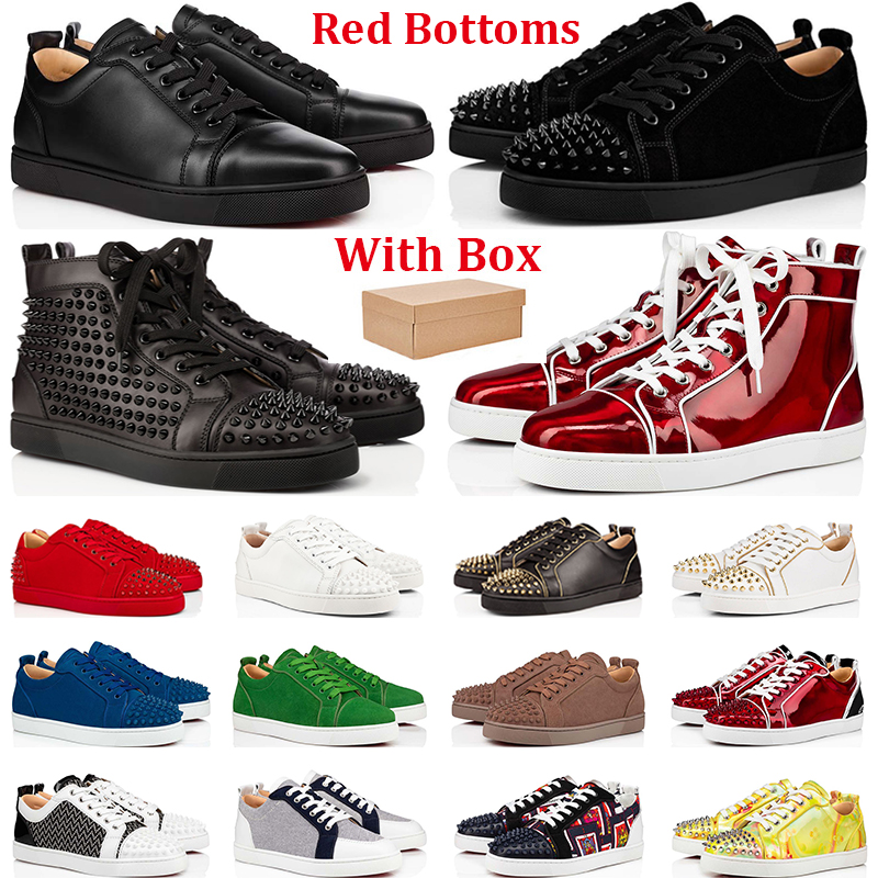 

Designer Shoes Red Bottoms Men Women Low Cut Platform Sneakers Luxury High Vintage Bottoms Loafers Leather Spikes Party Casual Trainers, #1