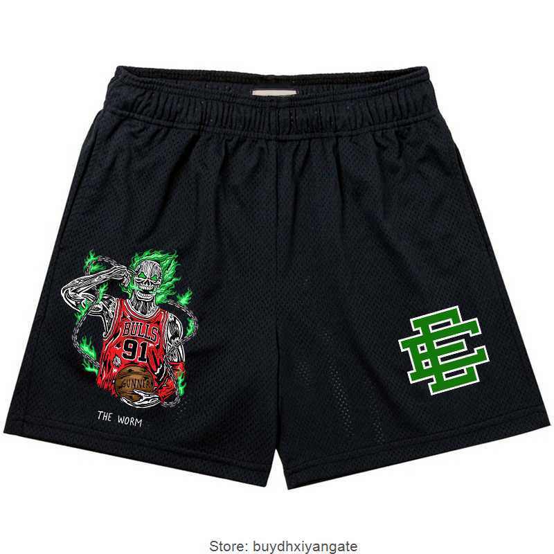 

Eric Emanuel EE Basic Shorts Men's Fitness Shorts Fast Dry Breathable Sports Fashion Green Skull Basketball Shorts Mesh short, Wine
