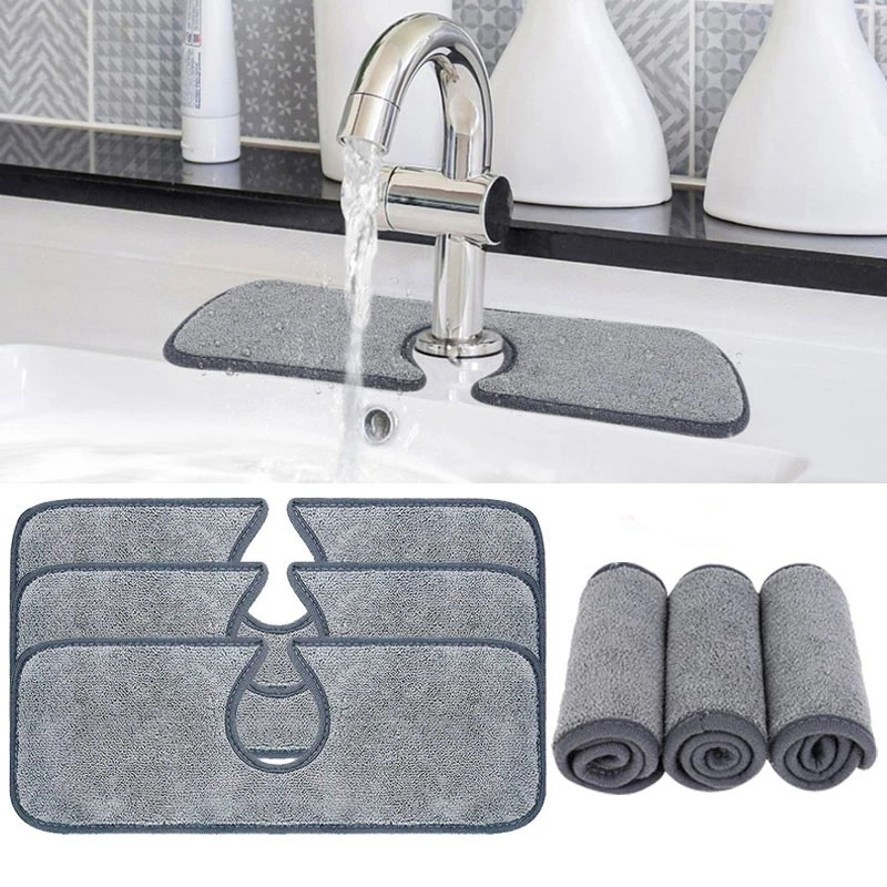 

Kitchen Faucet Absorbent Mat Sink Splash Guard Microfiber Faucet Splash Catcher Countertop Protector for Kitchen Bathroom