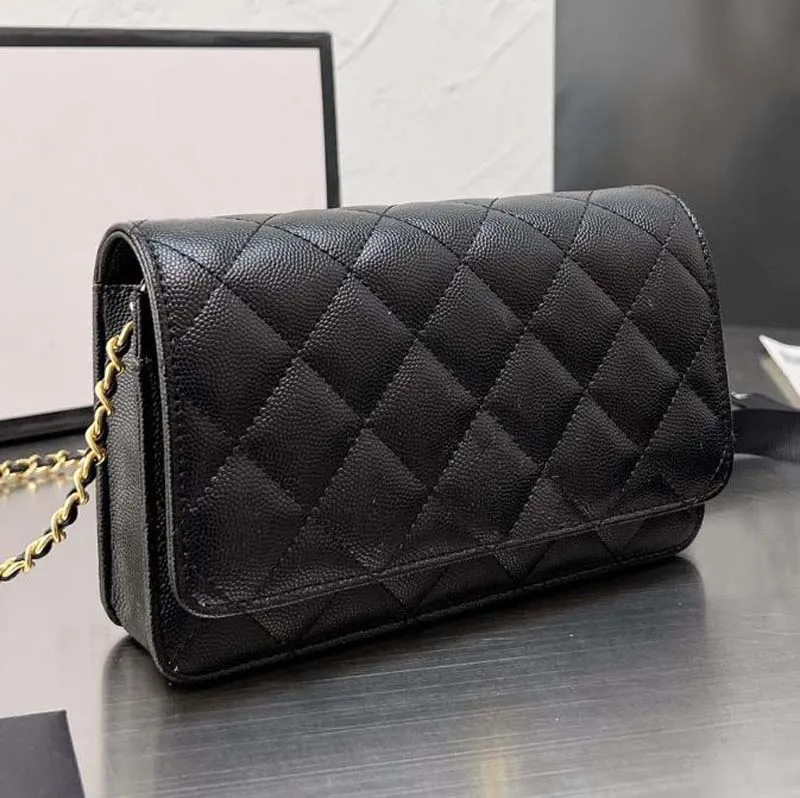 

Designer luxury brand caviar handbag channel women's bag flip leather bag gold chain crossbody black and white pink cow clip sheepskin shoulder bag, #16