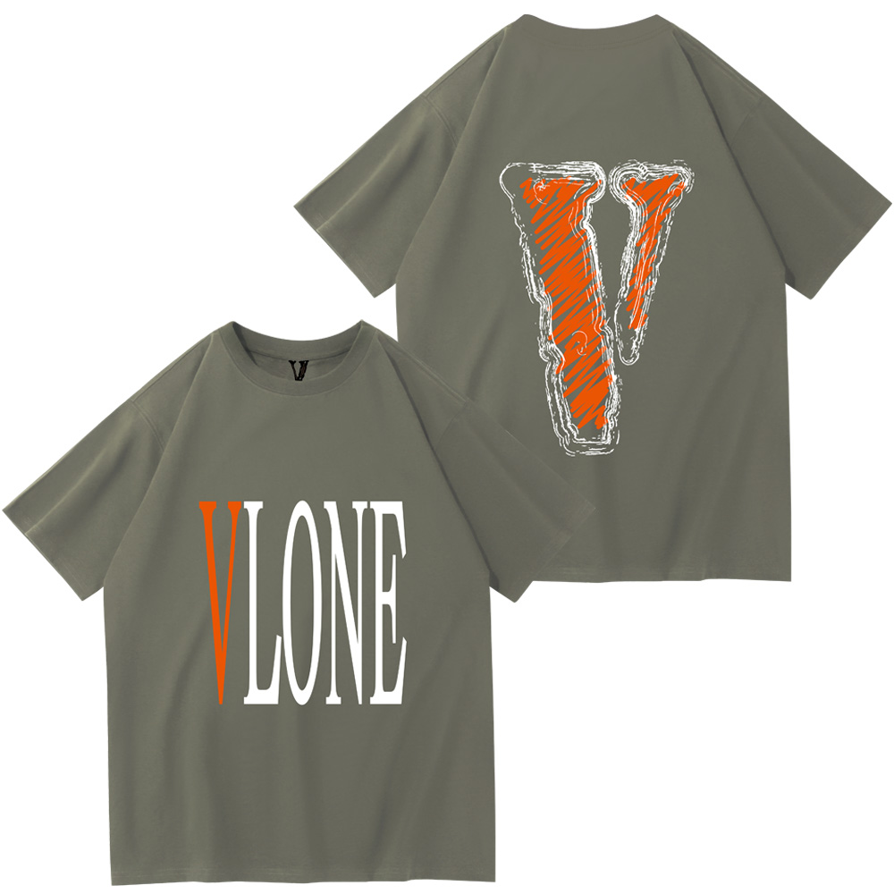 

2023 Tees vlone T Shirts Mens Women Designer T-shirts Galleryes Depts Cottons Tops Man  Casual Shirt Luxurys Clothing Street Shorts Sleeve Clothes VLone Tshirt, #dt121 army green