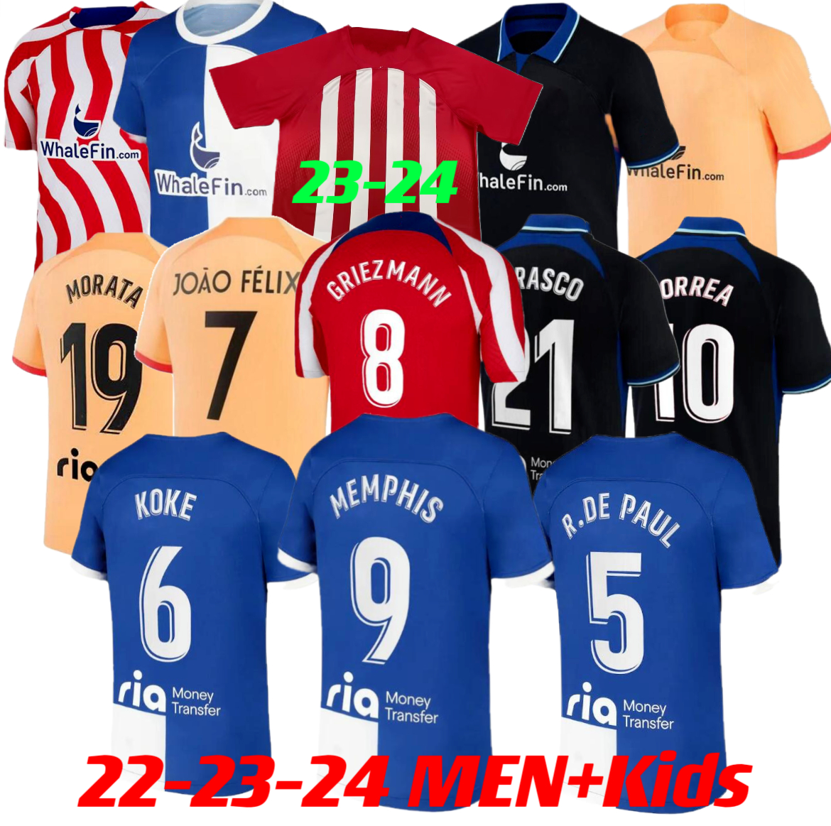 

120th Anniversary atletico madrids soccer jerseys 22 23 24 special MEMPHIS morata griezmann 2023 2024 m llorente correa camiseta football shirts de Paul Carrasco, 23-24 away+lfp