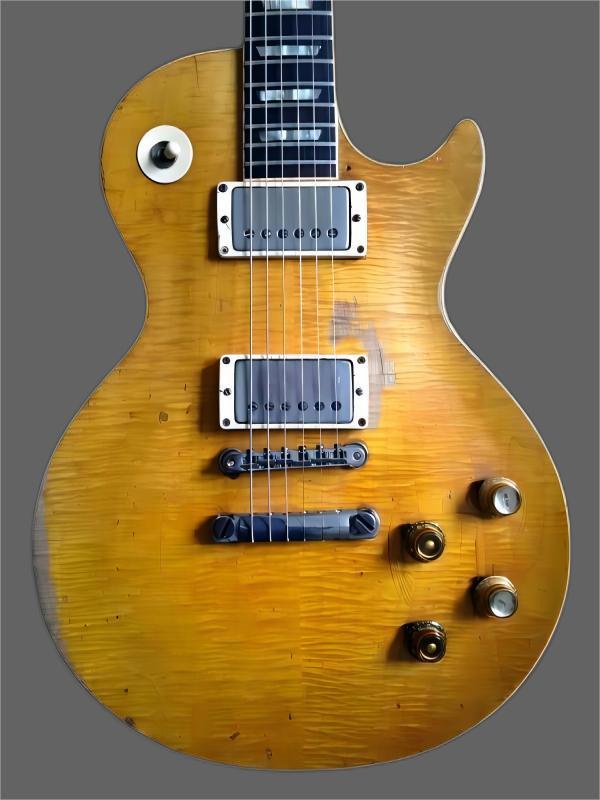

Custom Shop Gary Moore Peter Green Flame Maple Top Relic lp Electric Guitar One PC Neck (No Scarf Joint ) ,Tribute Aged 1959 Smoked Sunburst