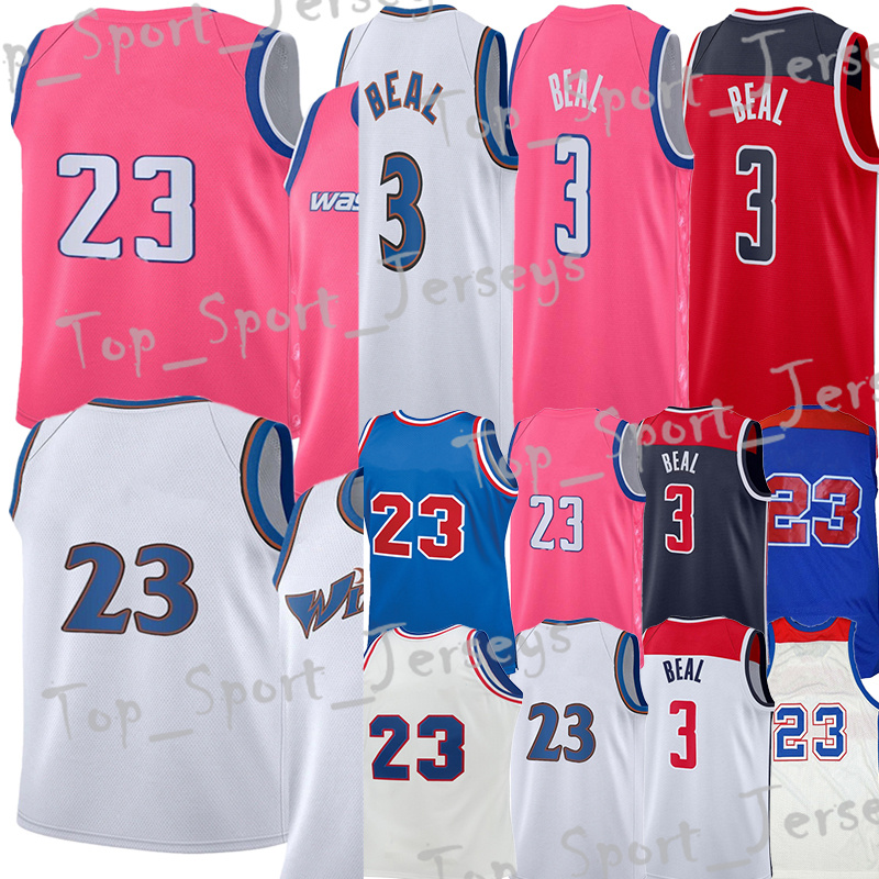 

#3 Bradley Beal Basketball Jersey #33 Kyle Kuzma Pink White Blue City Vintage jerseys