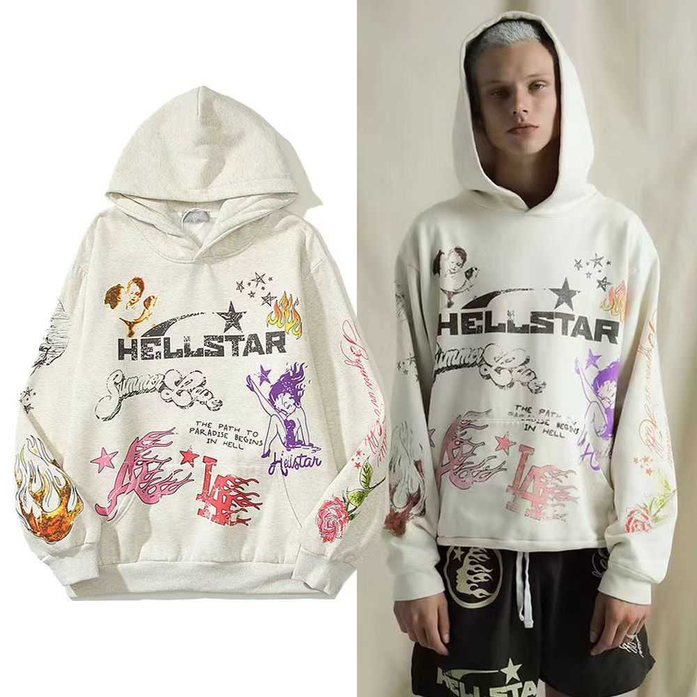 

Men' Hellstar Hoodies Sweatshirts High Street Fleece women Hooded Hoodies Harajuku Stranger Things Oversize Lose Sweatshirtss Loose Hip Hop Hoody ho2, White