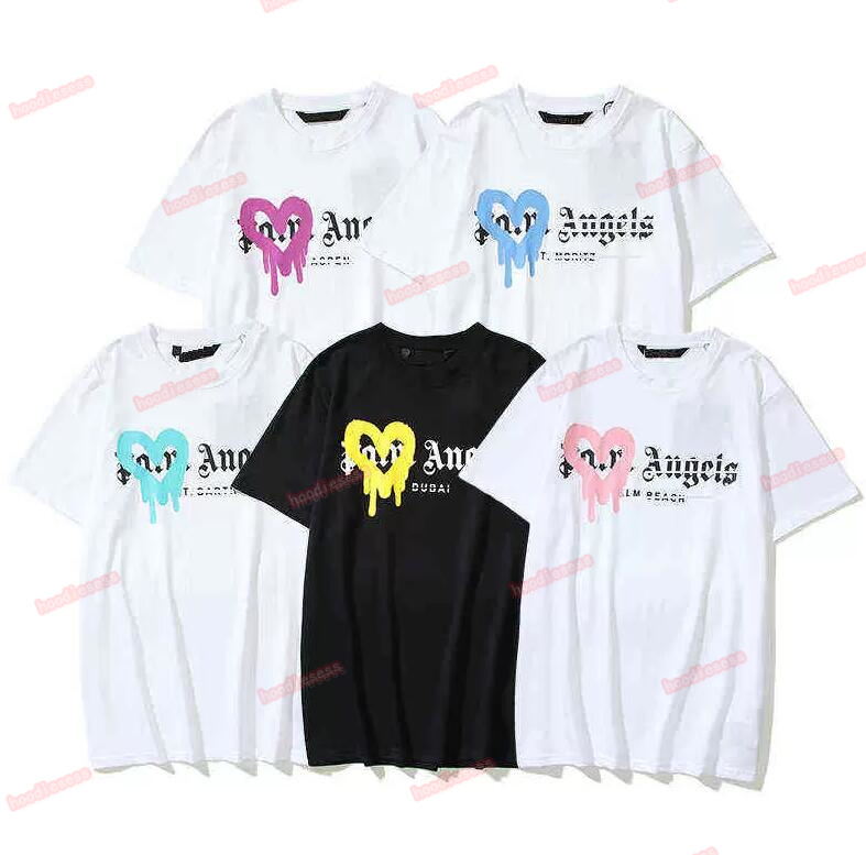 

Mens T-shirt Graffiti Tees Palms Palmangel City Designer Limited Inkjet Graffiti Letter Printing Men's Women's Sailboat Short-sleeved Casual Hip Hop Tshirts, Don't order alone