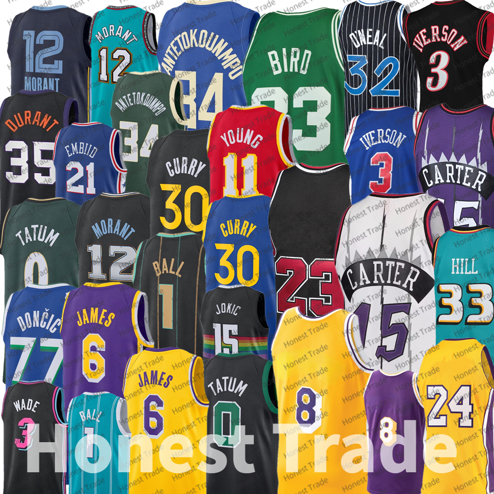 

Men Kids James Basketball Jersey WADE Michael CARTER Young Morant ONEAL Giannis Ball Embiid Curry Tatum Bird DURANT Booker jokic Jersey For boy Mens Stitched Shirts, Stitched jersey