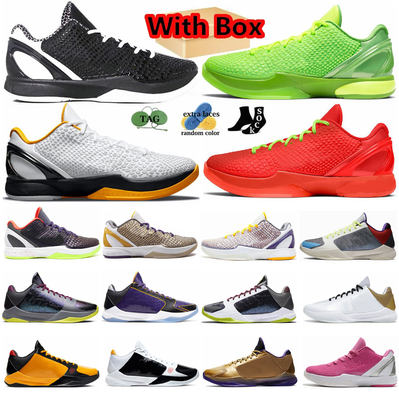 

Kobe Mamba 6 Basketball Shoes Protro Grinch Men Sneakers Black Purple Bred Mambacita Bruce Lee Del Sol Think Pink Mens Outdoor Sports Trainers