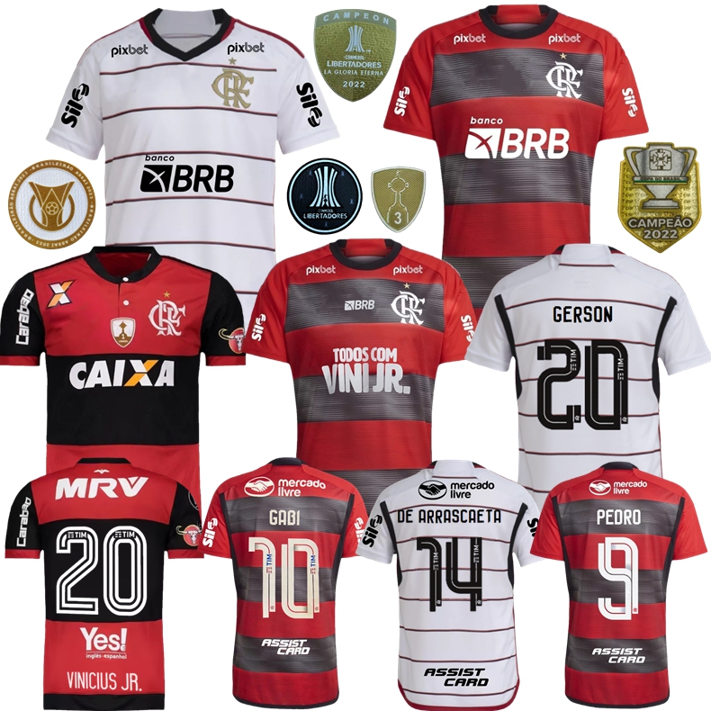 

2023 2024 Flamengo soccer jerseys 23 24 Flamenco home away 3rd Camisa 17 18 GABI DAVID LUIZ DIEGO VINICIUS JR VIDAL DE ARRASCAETA PEDRO ISLA football shirt, 2022 libertadores final jersey