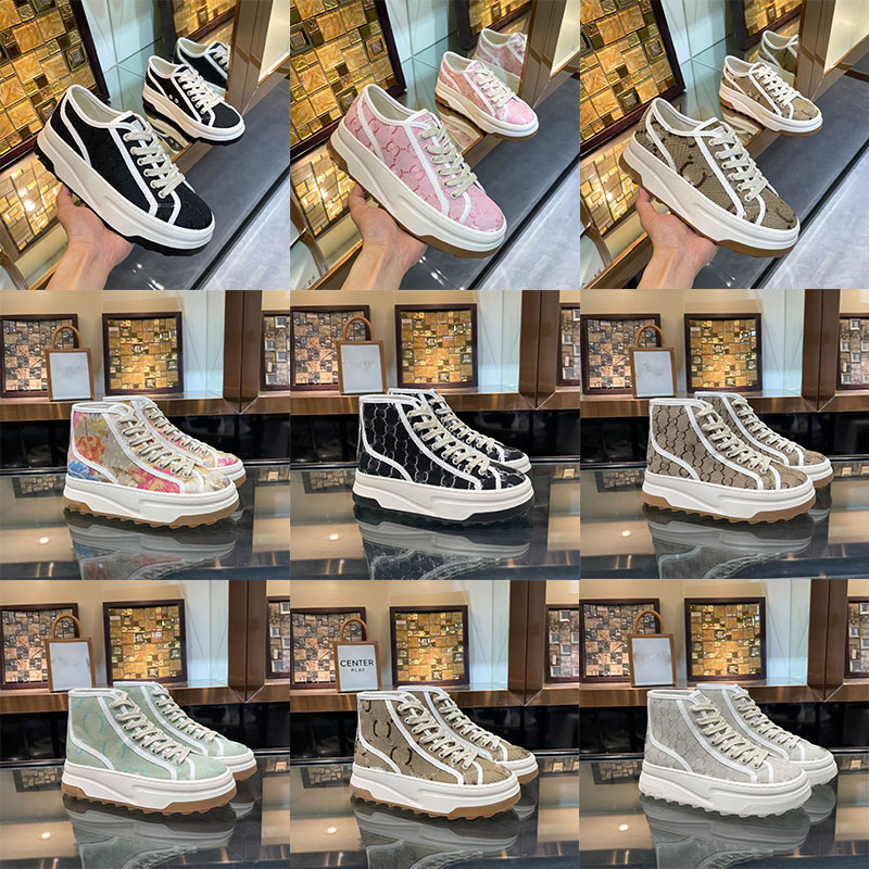 

top quality Casual Shoes Retro casual sneakers tennis 1977 canvas Luxurys shoes beige blue washed jacquard denim women's ace designer rubber sole embroidery., Gold