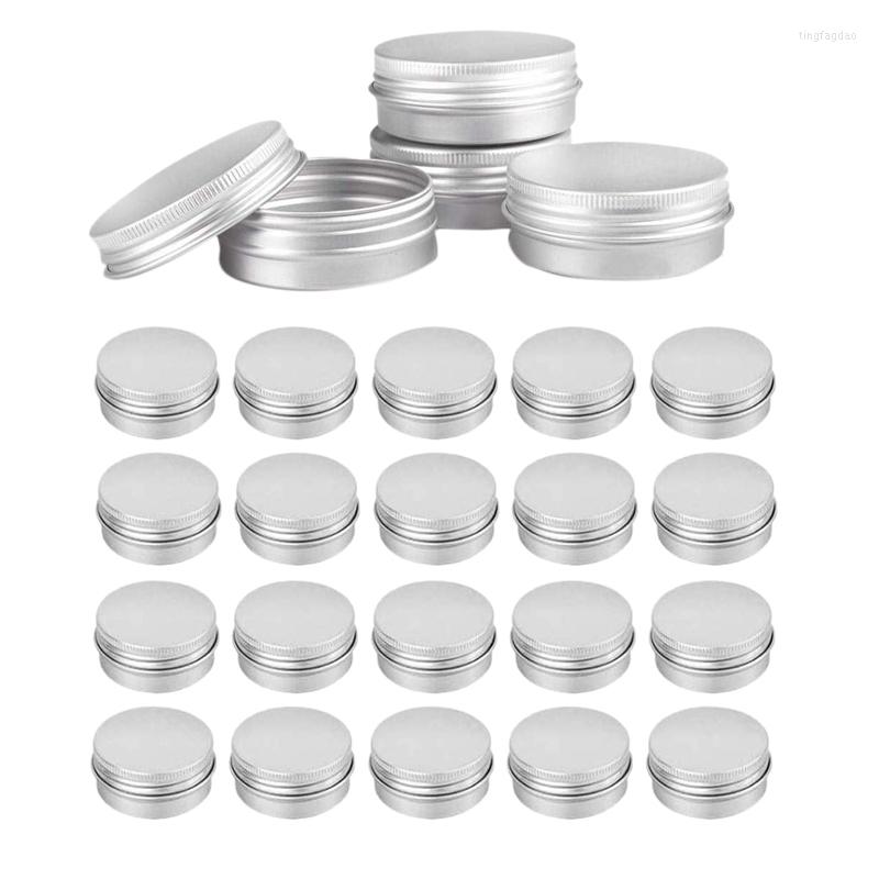 

Storage Bottles 48 Pcs 1 Oz Tins Silver Aluminum Screw Top Round With Lid Containers
