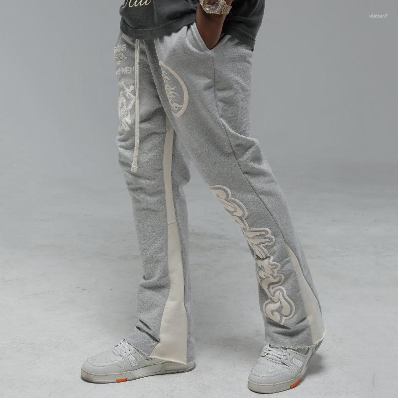 

Men' Pants 2023 Hellstar Studios Men' And Women' Loose Panel Contrast Vintage Horn Fashion Brand Terry