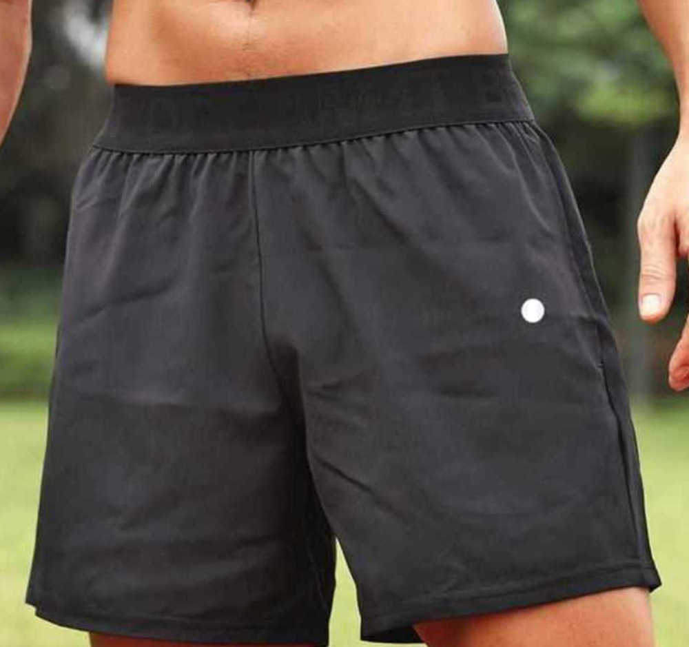 

Lulus Men Yoga Sports Shorts Outdoor Fitness Quick Dry Lululemens Solid Color Casual Running Quarter thin Pants