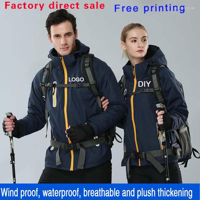

Men's Trench Coats Outdoor Clothing Customized Printed Word LOGO Plus Velvet Thickened Work Clothes Windproof And Waterproof Team Sportswear, Red thin section