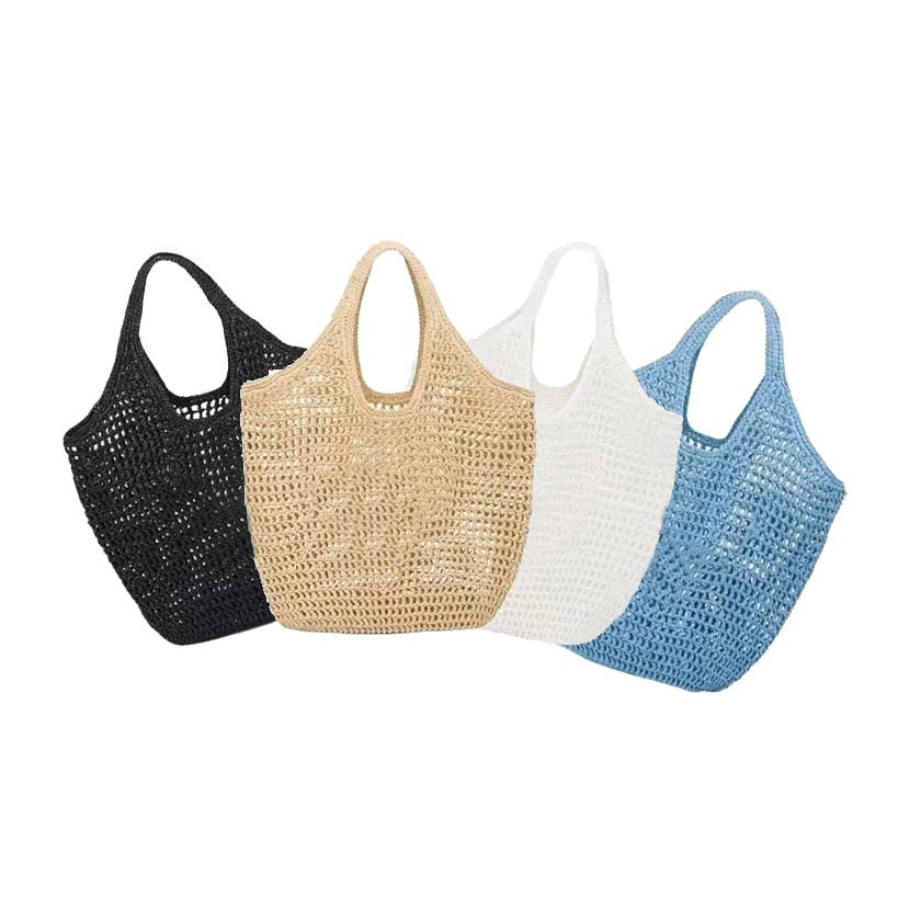 

Fashion Straw Clutch Shoulder Bags 2023 latest style Women's men Luxurys designer holiday travel bag wallet Purse tote handbag summer hollow out Beach bag, Black