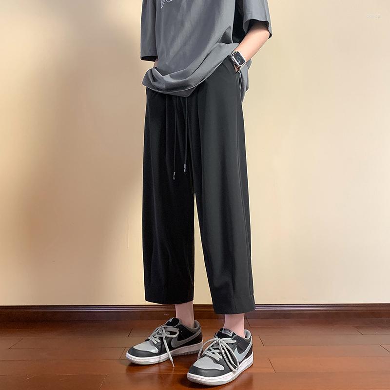 

Men's Pants Men Casual Loose Straight Wide Leg Streetwear Korean Fashion Trousers Woman Solid Color Sweatpants, Dark grey