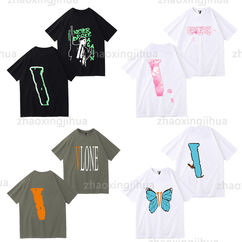 

Vlone t shirt cotton cloth Summer men' designer loose T-shirt fashion brand top casual vlone shirt luxury clothing street shorts sleeve shirt versatile, 21