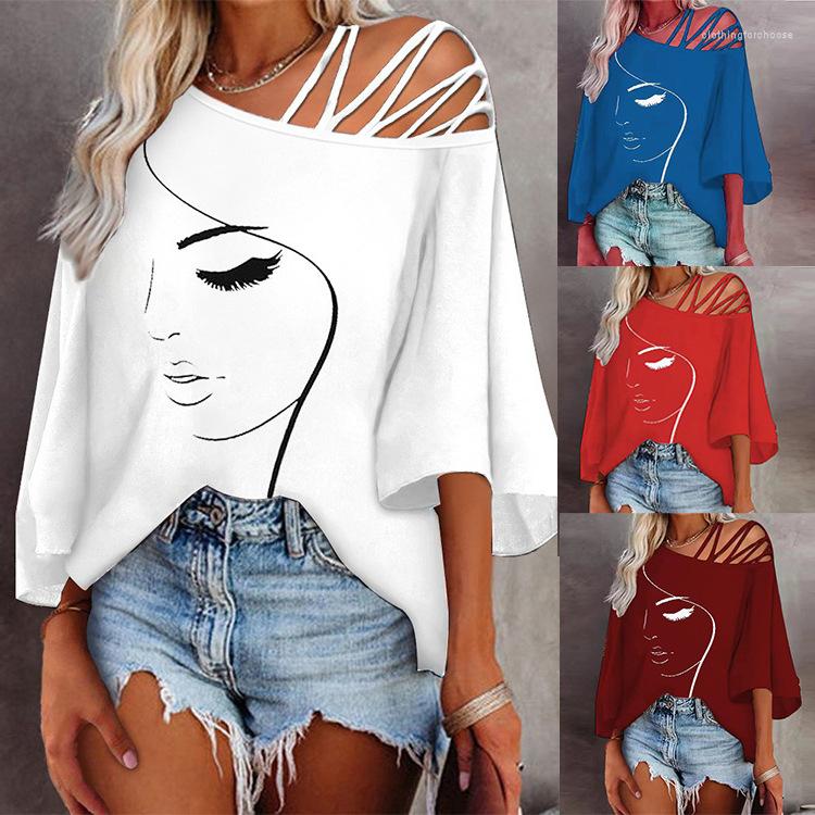 

Women' T Shirts Fashion Woman Blouses 2023 Abstract Figure Print Lantern Sleeve Top Elegant Long Shirt Oversized Loose Daily Streetwear, Black
