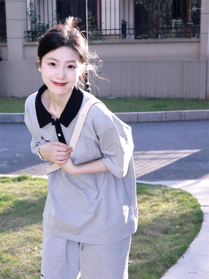 

Women' Tracksuits NiceMix Women Sports Set Fashion Minimalist Hong Kong Style Retro Sweatshirt Versatile High Street Female Pants, Grey