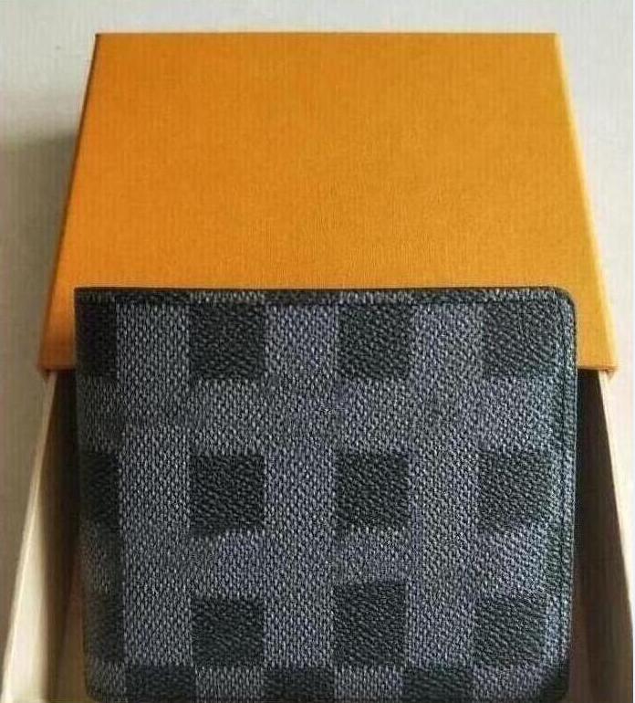 

Designer Wallets Tote Luxury Leather Men short Wallets for women Coin purse Clutch Bags with box L021, White grid