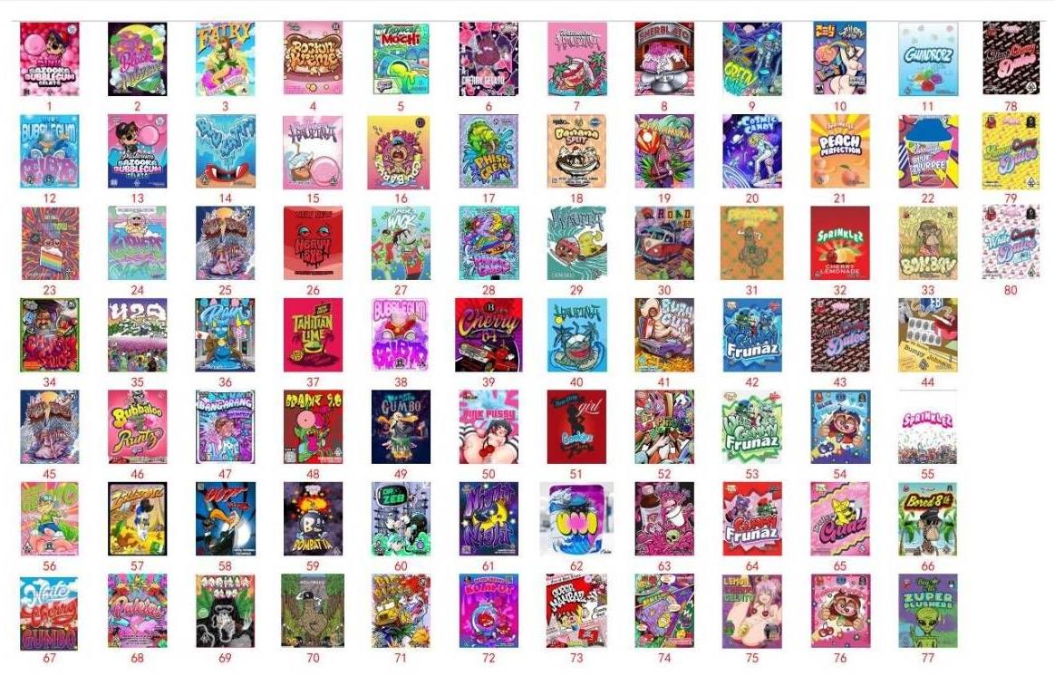 

3.5g runtz 420 packing bags holographic laser food grade candy Packaging bag package Gelato White Gumbo Mylar Smell Proof Bag