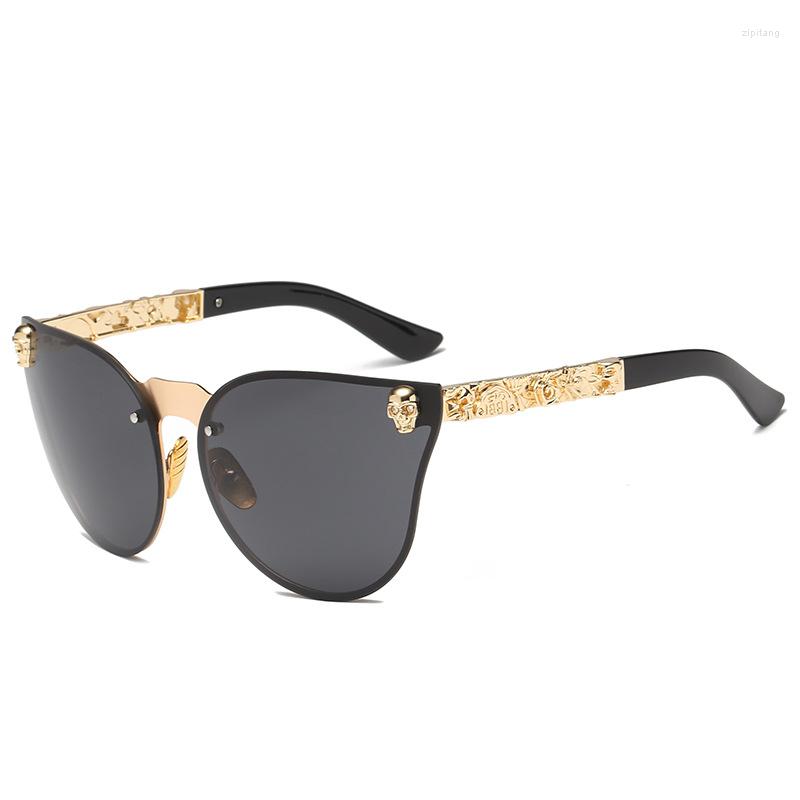 

Sunglasses 2023 Fashion Women Gothic Skull Frame Metal Temple High Quality Sun Glasses Feminino Luxury Wholesale