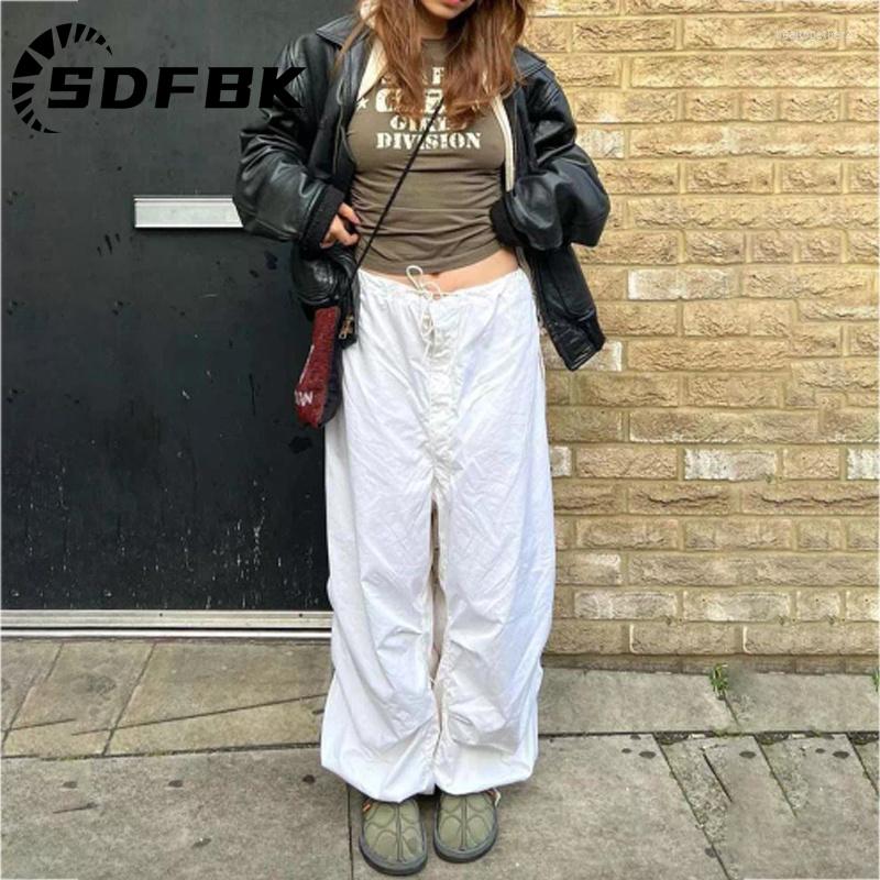 

Women' Pants Women Hippie Baggy Sweatpants White Low Waist Drawstring Vintage 90s Streetwear Y2k Trousers Loose Joggers Wide Leg Cargo, A-white