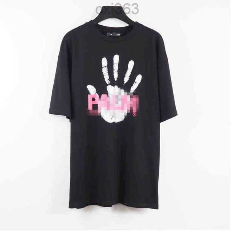 

Men' T-shirts palmes Angle' Mens Designer Casual t Shirt Fashion Polos Brand Letter Print Short Sleeve T-shirt and Women' Loose Round Neck HalfPMFL, White