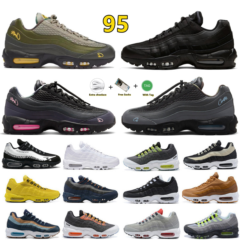 

95 95s Mens Running Shoes Corteiz x Aegean Storm Pink Beam Sequoia Neon Triple White Black Greedy 3.0 Neon Michigan Cool Grey Men Trainers Sports Sneakers 40-46, Color#4