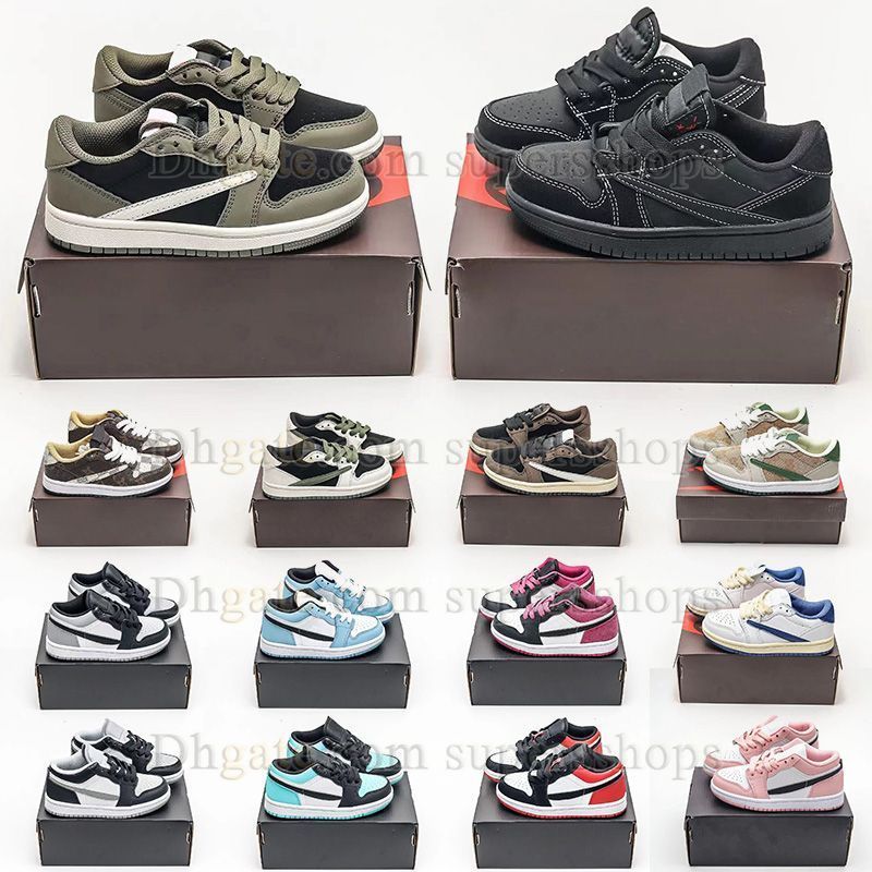 

2023 hot top jumoman 1 kid shoes basketball shoes black phantom olive sail black panda kids sneaker trainers boys and girls child shoes big size 4y youth toddler shoes, A07 ts x fragment